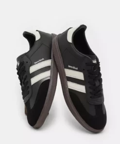 کفش ورزشی بنددار ترمو پا با نوارکنار به رنگ سیاه و بژ برند Tonny Black - 879883769