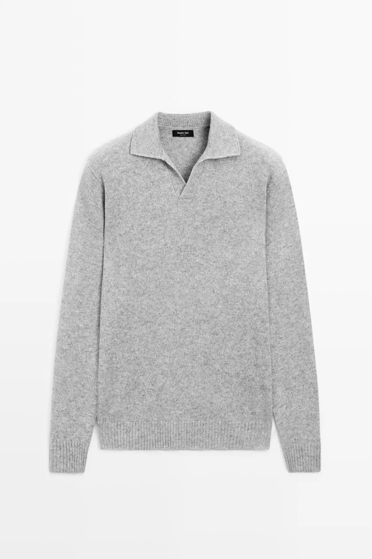 پلیور یقه دار V شکل با ترکیب پشم برند Massimo Dutti - 991312375