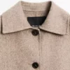 کوتاه پالتوی پشمی دکمهدار برند Massimo Dutti - 944522213