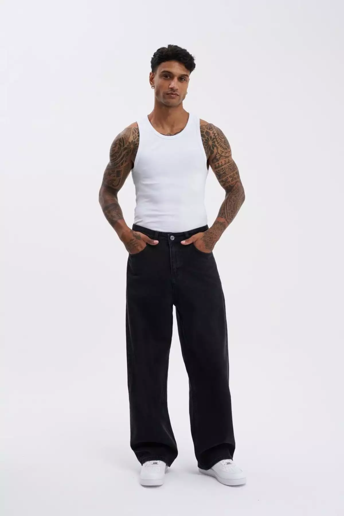 شلوار جین کمر گشاد و اورسایز مردانه رنگ آسفالت برند Machinist - 816211016