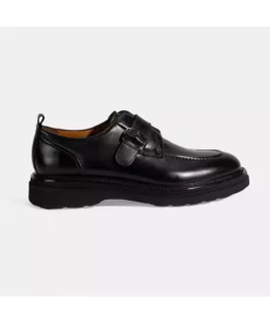 کفش روزانه چرمی با بند قابل تنظیم مشکی مردانه برند Desa - 994762649