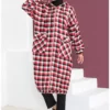 کاپ پشمی با طرح چهارخانه کد 23K8805-02 رنگ بوردو برند sefamerve - 833445754