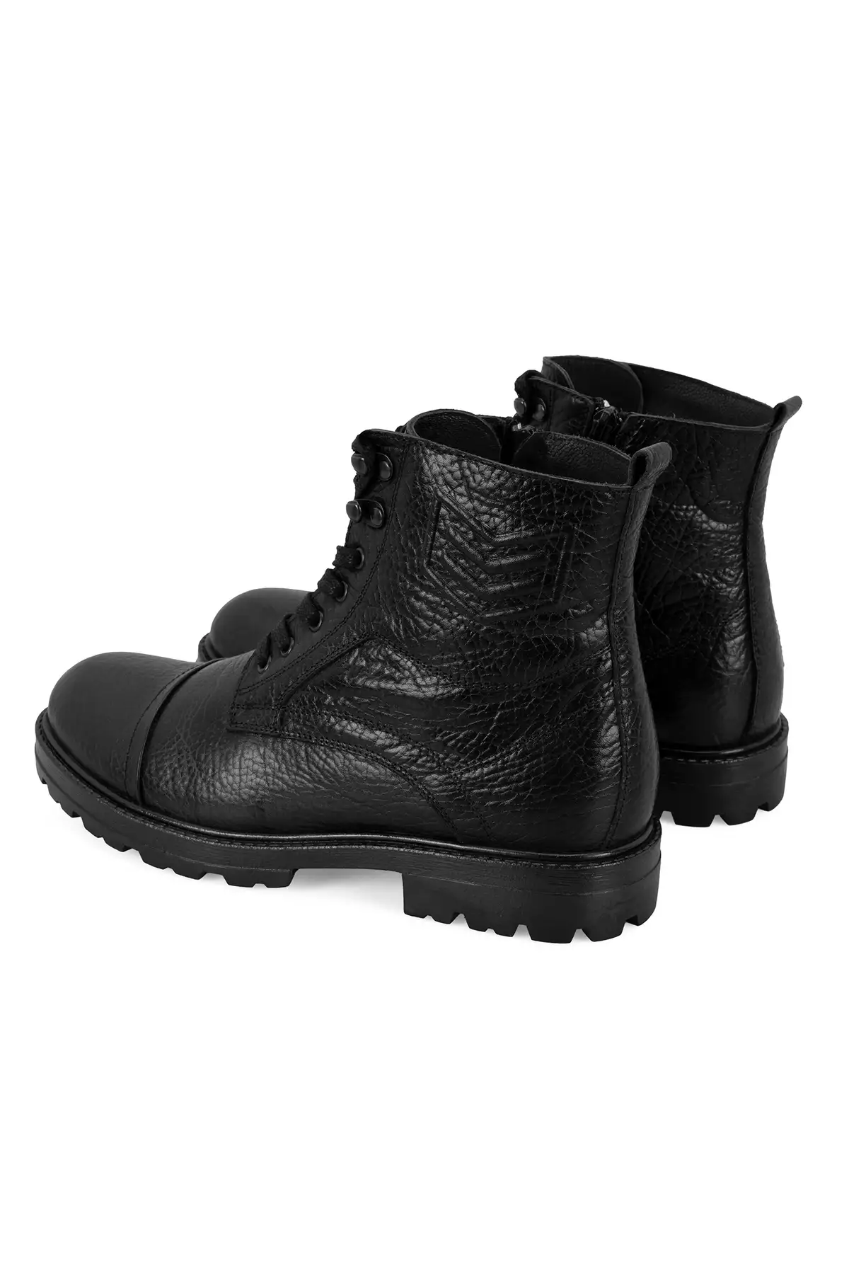 بوت چرم مشکی مردانه با زیپ برا دین برند Desa - 865482587