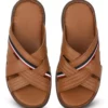 دمپایی مردانه راحت با زیره روزمره از چرم طبیعی مدل DELMAR رنگ قهوهای برند U.S. Polo Assn. - 891440952