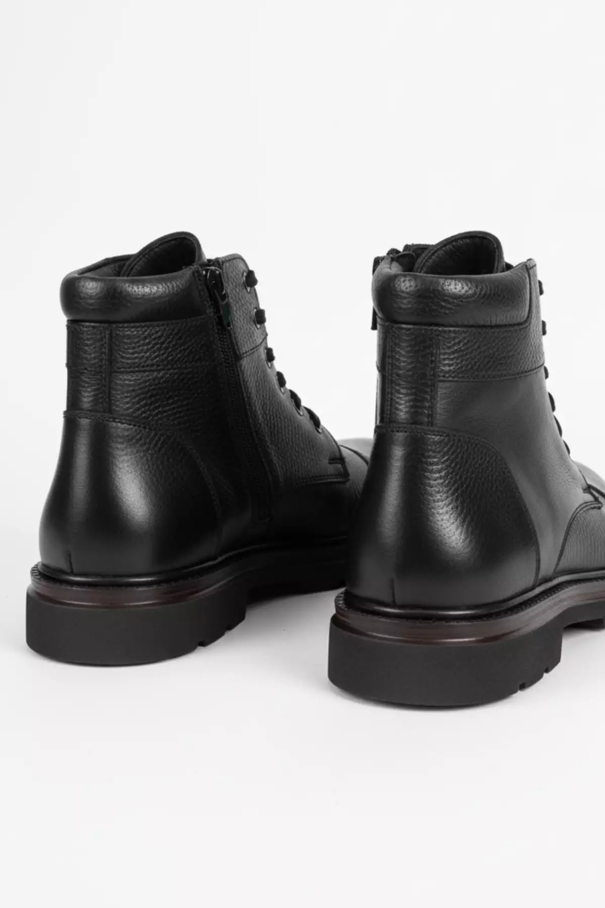 بوت مردانه چرمی مشکی با زیپ برای زمستان برند LUSIVE - 991510952