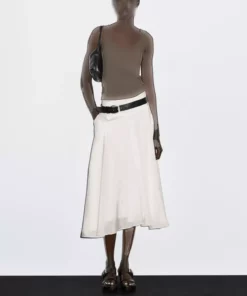 دامن میدی با گلدوزی و دامن پفی برند Massimo Dutti - 959427875