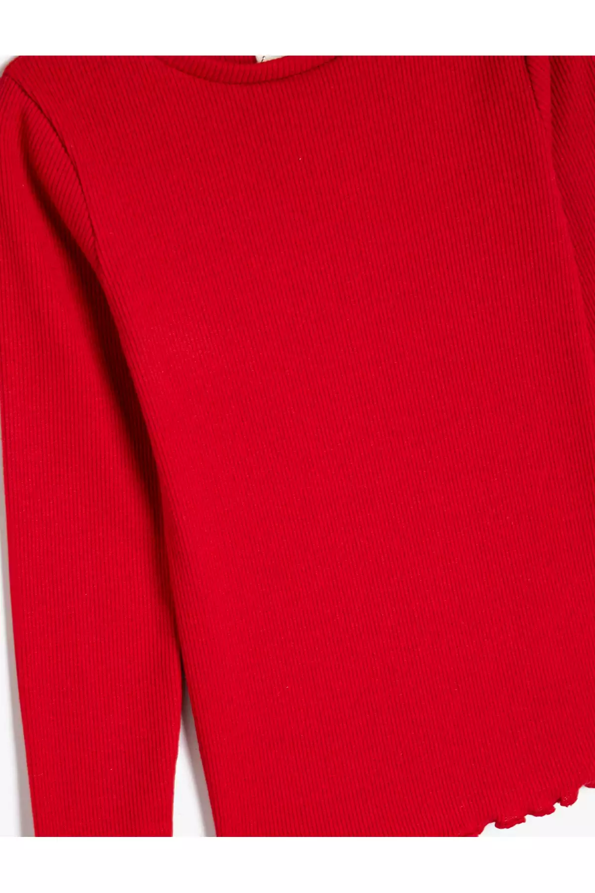 تیشرت آستینبلند یقهشناسی با بافت ریب از پنبه برند Koton - 838759306