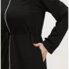 عکسری کاپشن کلاهدار با بند بغل ۰۳۲۸-۰۳ سیاه برند sefamerve - 833445101