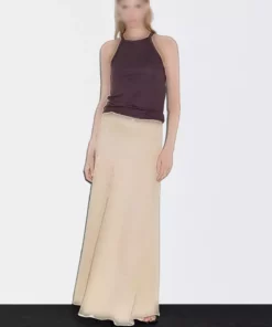 دامن بلند از ترکیب پنبه با بافت ماهیتیغی برند Massimo Dutti - 957599684