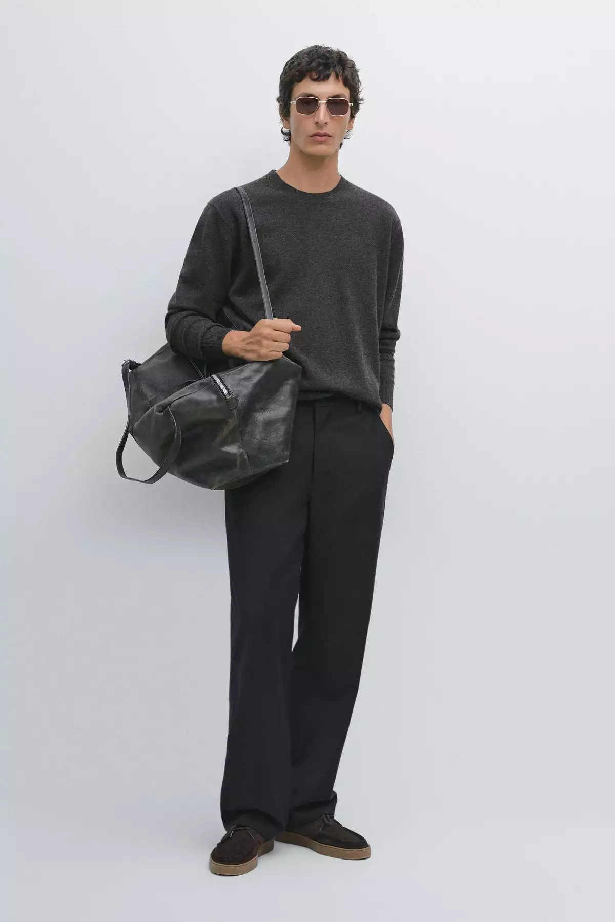 ژاکت یقه گرد ترکیبی از پشم یوزک برند Massimo Dutti - 1033254318