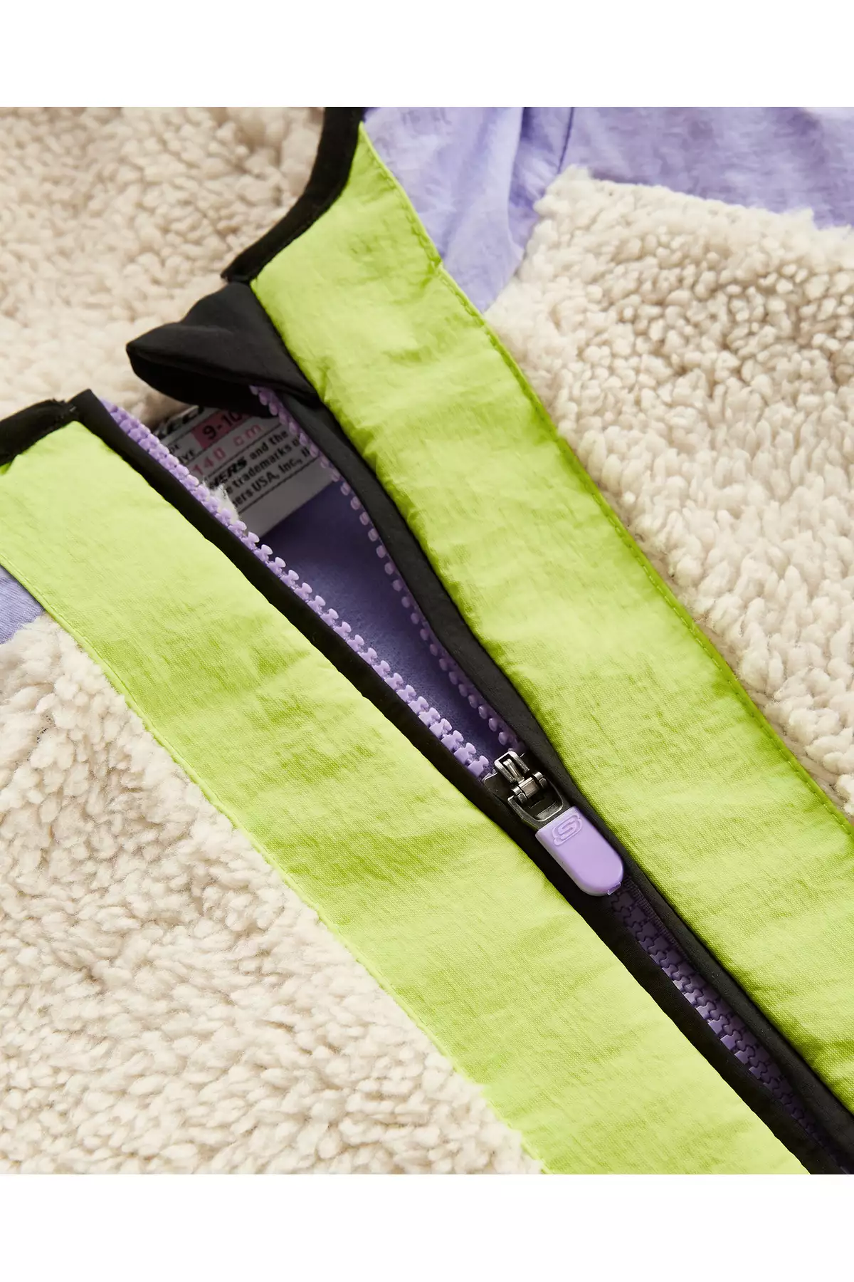 کاپشن لایهنشده فلیس دارای زیپ کامل برای دختران بزرگ به رنگ بنفش مدل SK232176-505 برند Skechers - 762232809