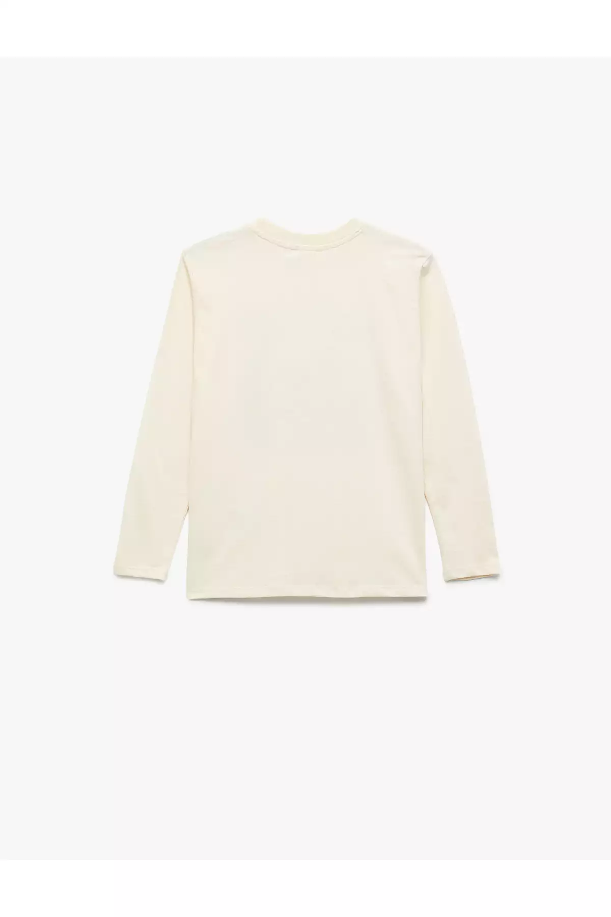 تیشرت نخی با آستین بلند و یقه گرد طرح دار برند Koton - 955318762