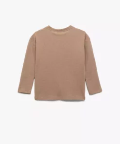 تیشرت بلند آستین یقه گرد با طراحی گربهای از پارچه کتانی برند Koton - 964888398