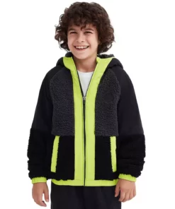 مونت بچگانه فلیس کامل شیروانی سیاه خارجی Sk232203 برند Skechers - 767773812