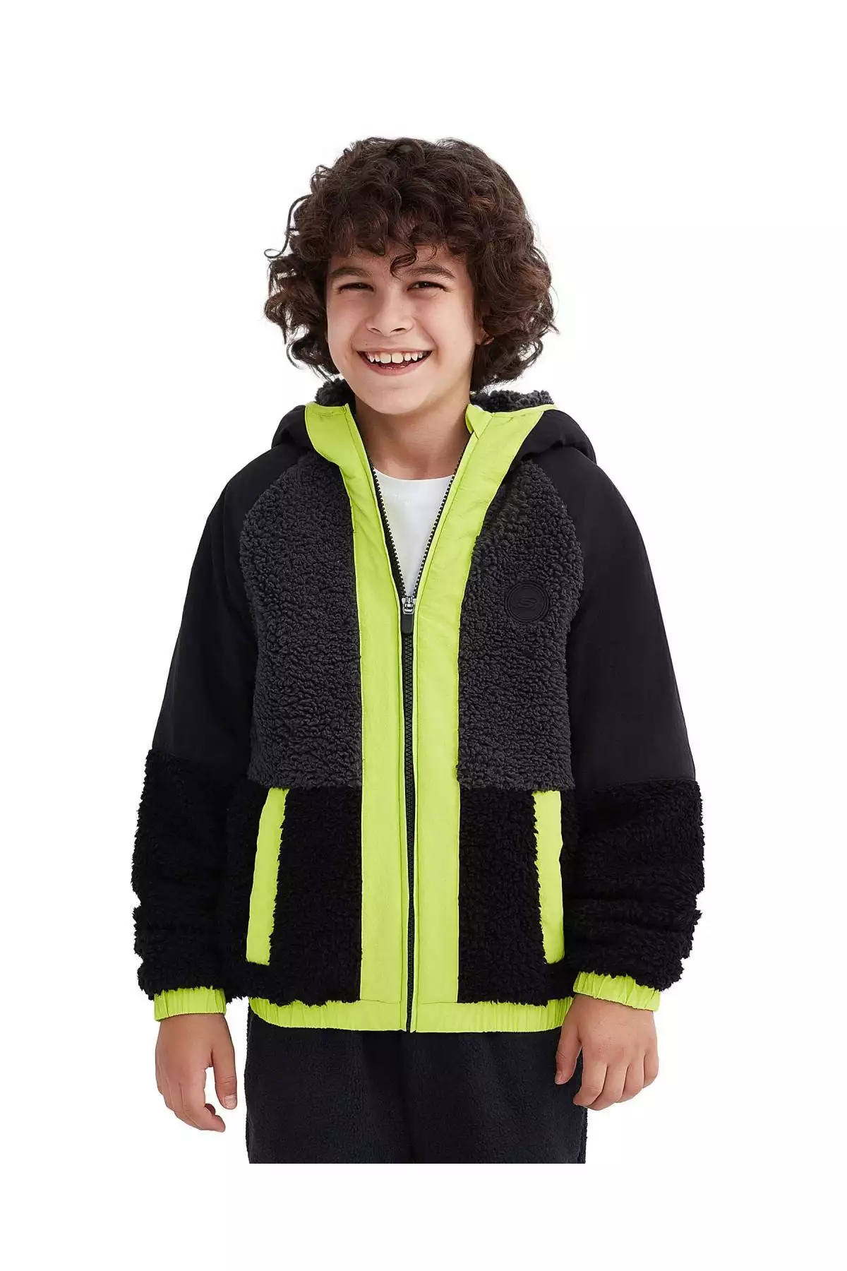 مونت بچگانه فلیس کامل شیروانی سیاه خارجی Sk232203 برند Skechers - 767773812