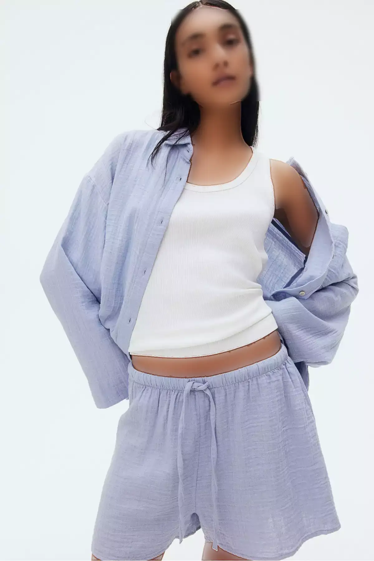 ست پیژامه با پیراهن و شلوارک برند H&M - 955165482
