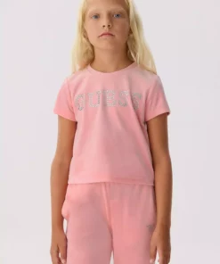 تیشرت صورتی دخترانه فروشگاه BG برند Guess - 854165837