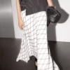 دامن میدی چهارخانه با دامن ولانی برند Massimo Dutti - 939064503