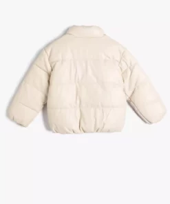 پالتوی بادکنکی یقه ایستاده با زیپ و جزئیات جیب و دکمه دار برند Koton - 765284915