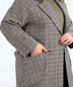 کابان پیراهنی چهارخانه با سایز بزرگ و جیبدار برند Roxxlen - 1021457532