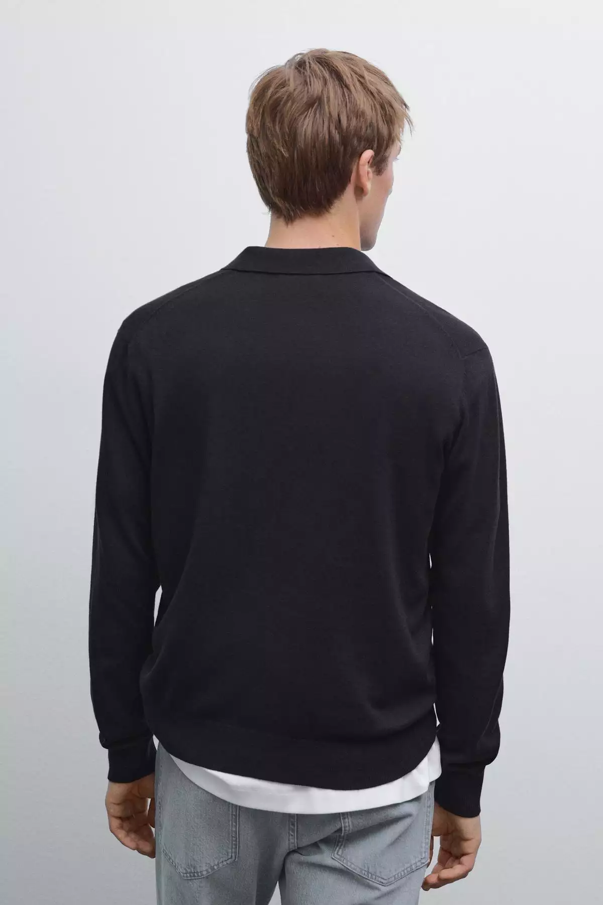 پلیور یقه دار با ترکیب پنبه برند Massimo Dutti - 969523322