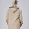 ترنچکت کاپشندار با طرح چهارخانه جزئیاتدار برند KALKANCI - 1030668128
