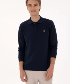 پولوشرت یقه دار آبی تیره مردانه با سایز معمولی 50313772-VR033 برند U.S. Polo Assn. - 979223158