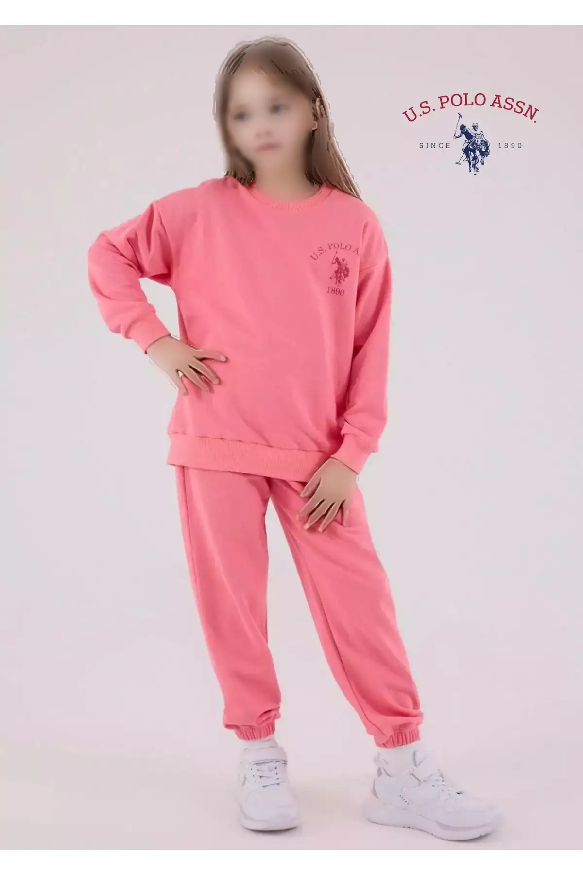 ست لباس ورزشی دخترانه با پارچه پنبهای و دارای مجوز برند U.S. Polo Assn. - 1025437022