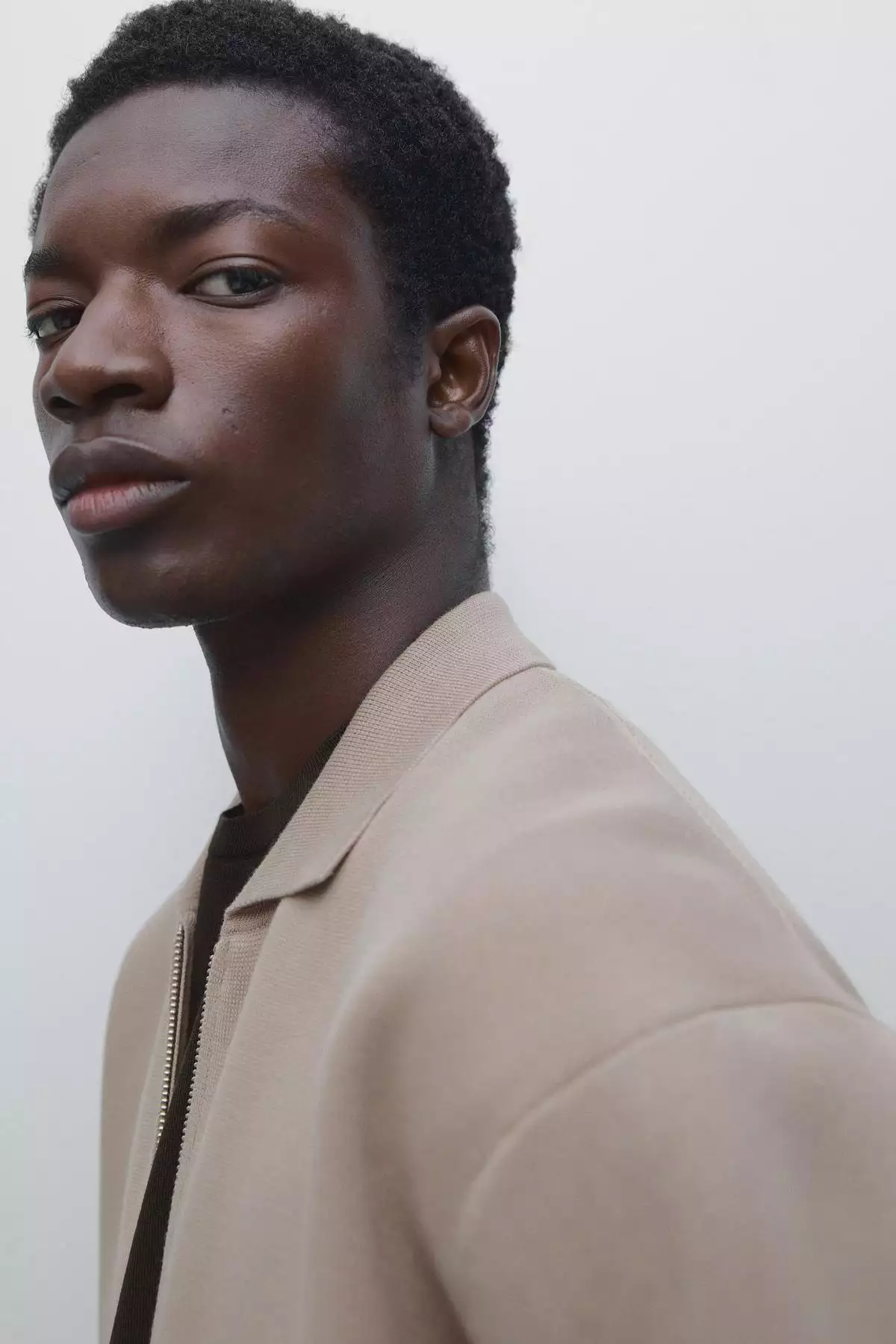 ژاکت بافته شده از الیاف نخی ترکیبی با زیپ برند Massimo Dutti - 969524592