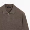 پولوشرت با یقه گرد با زیپ دار بافتنی برند Massimo Dutti - 962171019
