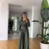 ست مدالی با جزئیات کمربند زنانه برند Marjinal - 991123096