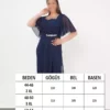 لDress شب مجلسی بزرگ سایز زنانه با جزئیات مرواریدی و پارچه شيفون رنگ سرمهای برند Şirin Butik - 947168626