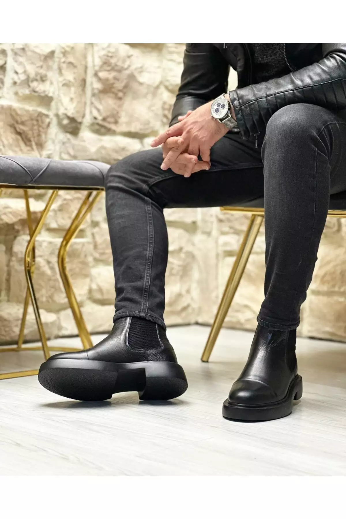 بوت روزانه مردانه رانیم با رویه چرم طبیعی و کفی اوا آتابان برند İtallano Ayakkabı - 973369672