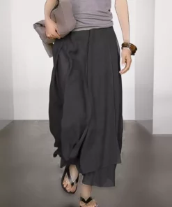 دامن بلند و دکلته چیندار برند Massimo Dutti - 944705649