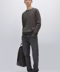 ژاکت بافتنی پنبهای با بافت موتیف دار برند Massimo Dutti - 977920134