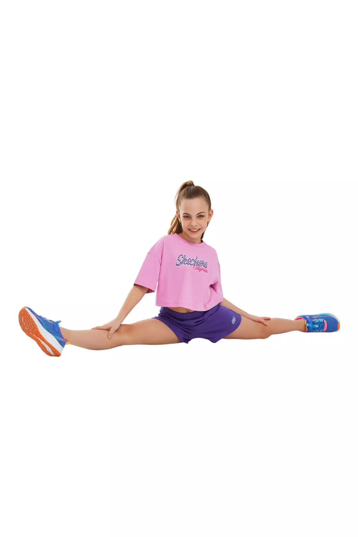 تیشرت گرافیکی کوتاهدست دخترانه بزرگ به رنگ صورتی روشن مدل SK241040-590 برند Skechers - 1026130556