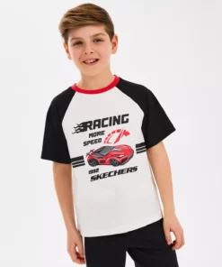 تی شرت گرافیکی بزرگ برای پسران - تی شرت سفید روشن مدل Sk2510038-102 برند Skechers - 922019505