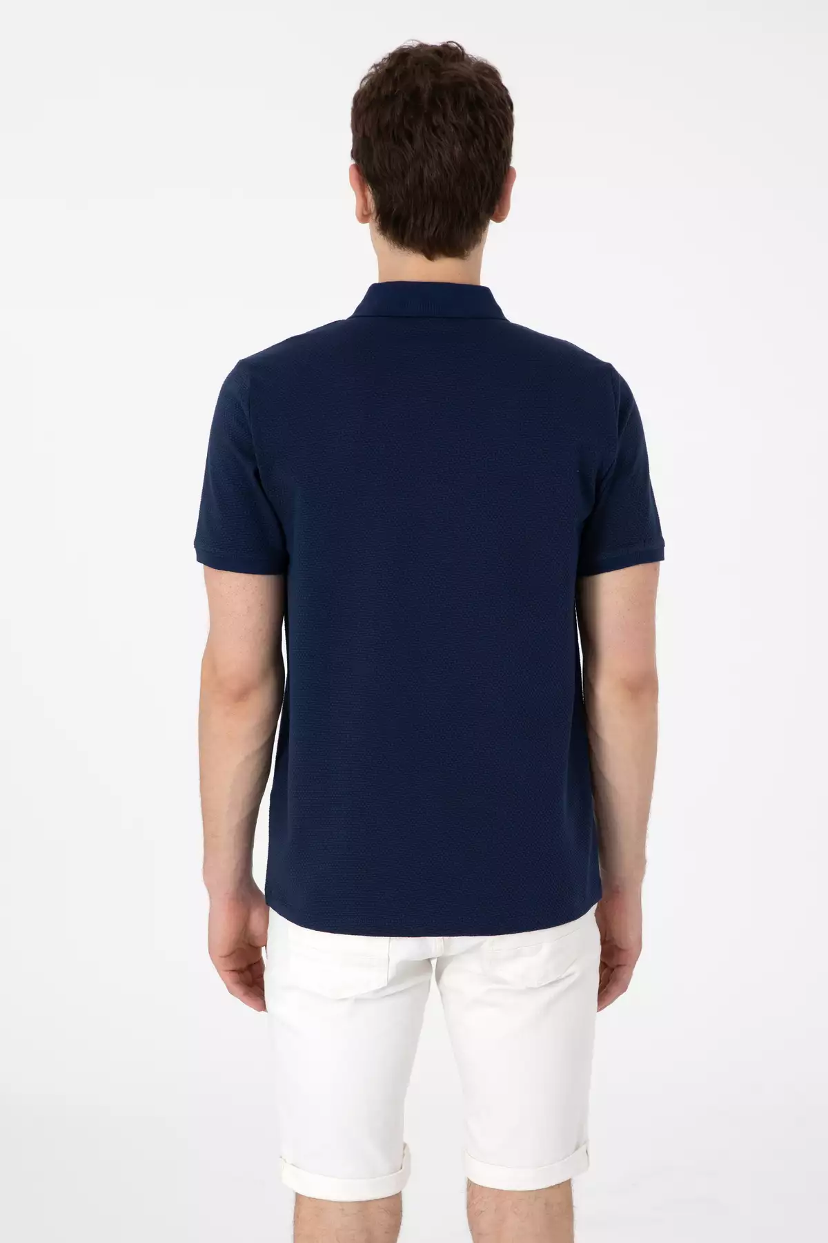 تیشرت مردانه با فیت معمولی و زیپ، رنگ سرمهای با بافت 50306014-VR033 برند U.S. Polo Assn. - 941914689