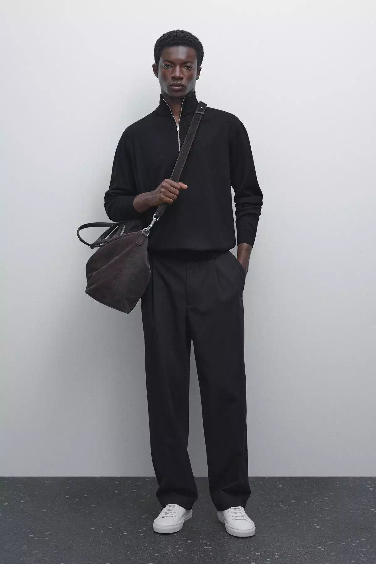 ژاکت با زیپ ترایکویی برند Massimo Dutti - 955297355