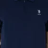 تیشرت مردانه با فیت معمولی و زیپ، رنگ سرمهای با بافت 50306014-VR033 برند U.S. Polo Assn. - 941914689