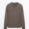 ژاکت با یقه دایرهای بافتنی برند Massimo Dutti - 977920169