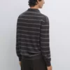 پلیور یقهدار پشمی راهراه برند Massimo Dutti - 984771840