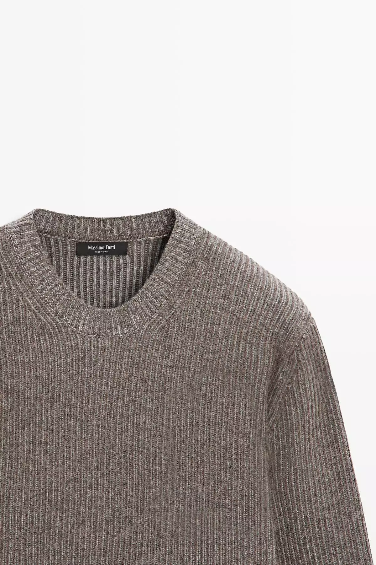 ژاکت یقه گرد ترکیب شده با پشم یواش برند Massimo Dutti - 1019800080