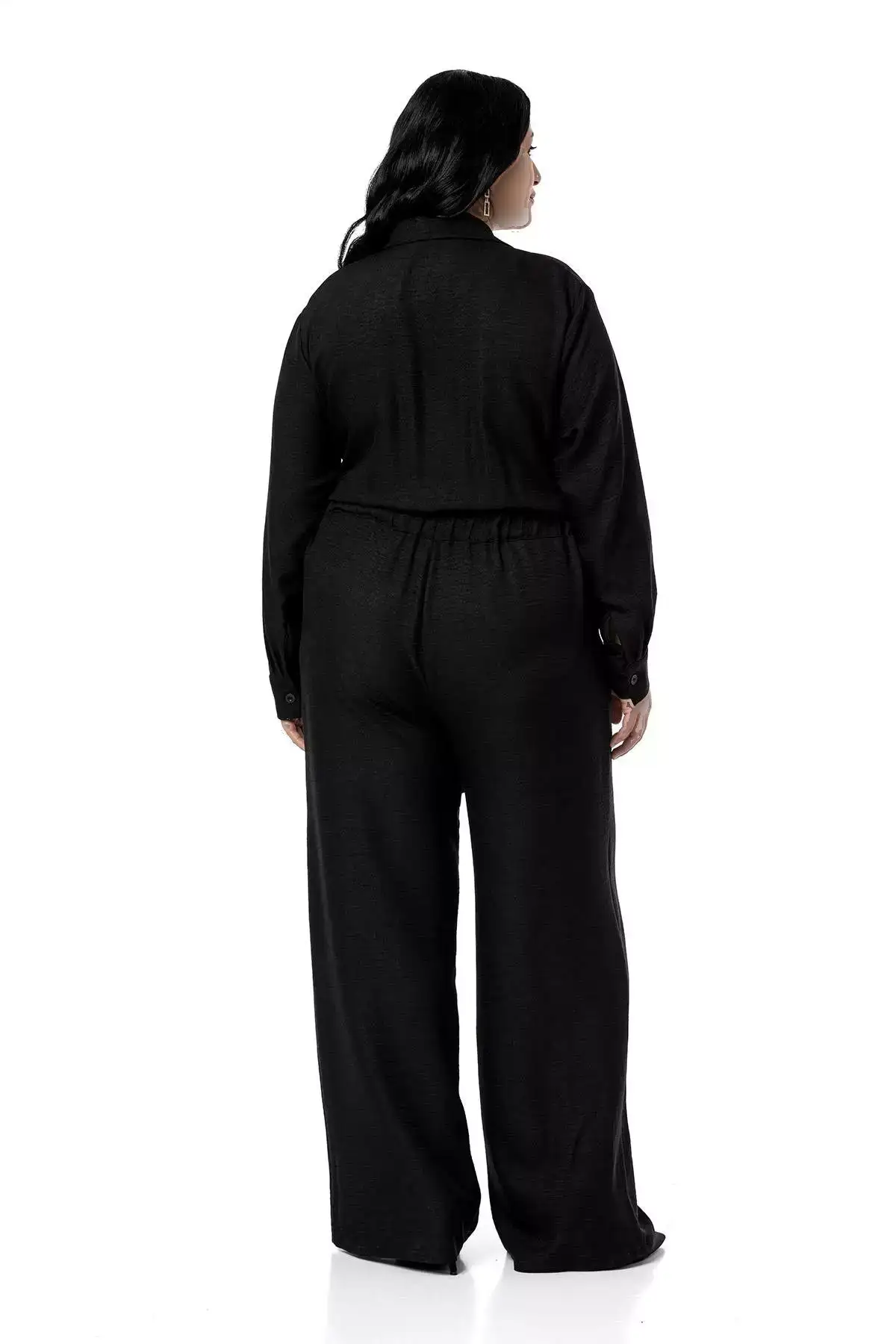 سرهمی مشکی گشاد با کمر کشی و تودرتو برای سایز بزرگ برند DISENTIS MODEST - 892594647