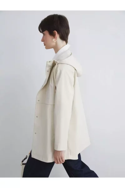 بارانی زنانه LCW Vision با کلاهدار به رنگ بژ برند LC Waikiki - 988203293