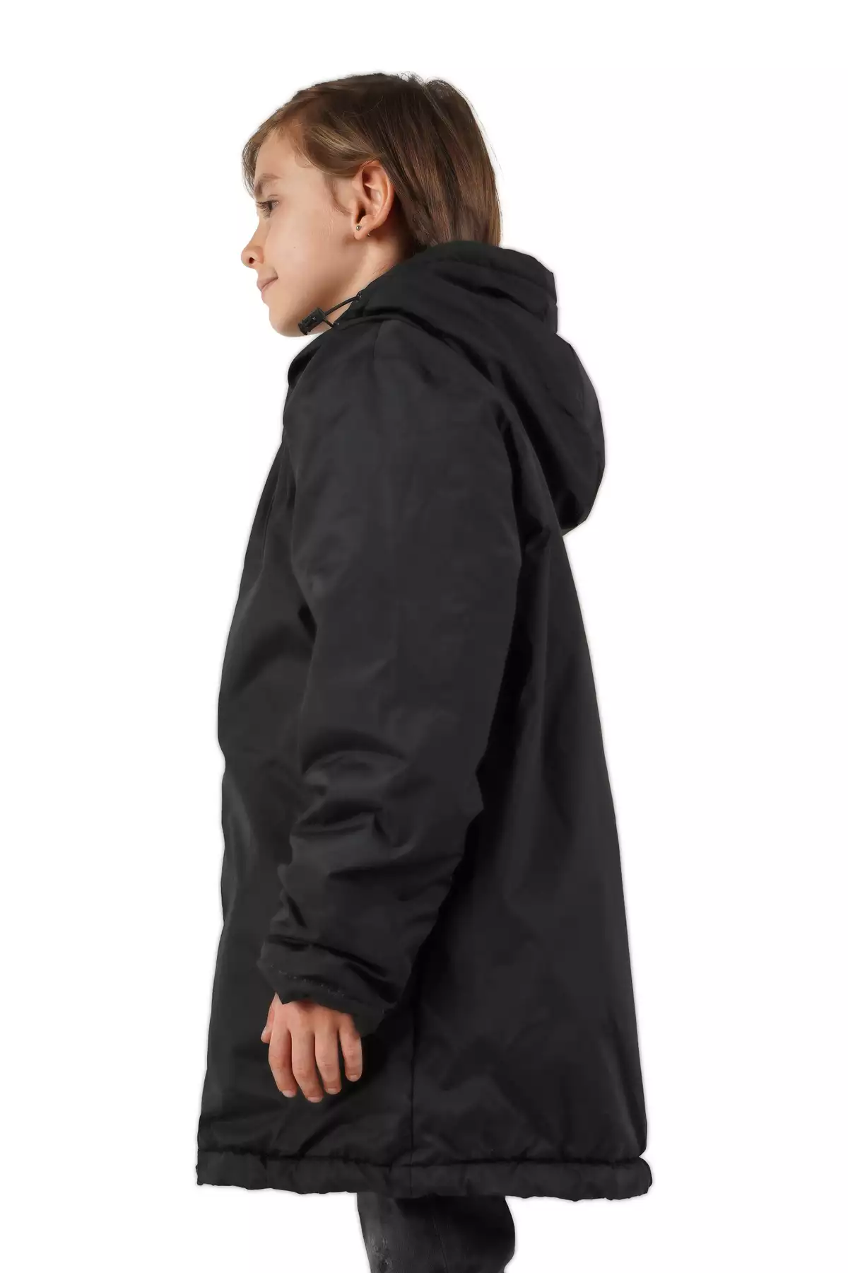کاپشن و بارانی پارکا با کلاه و داخلی خزدار برای پسران - مشکی، ضد آب و ضد باد برند QAWWA - 759719104