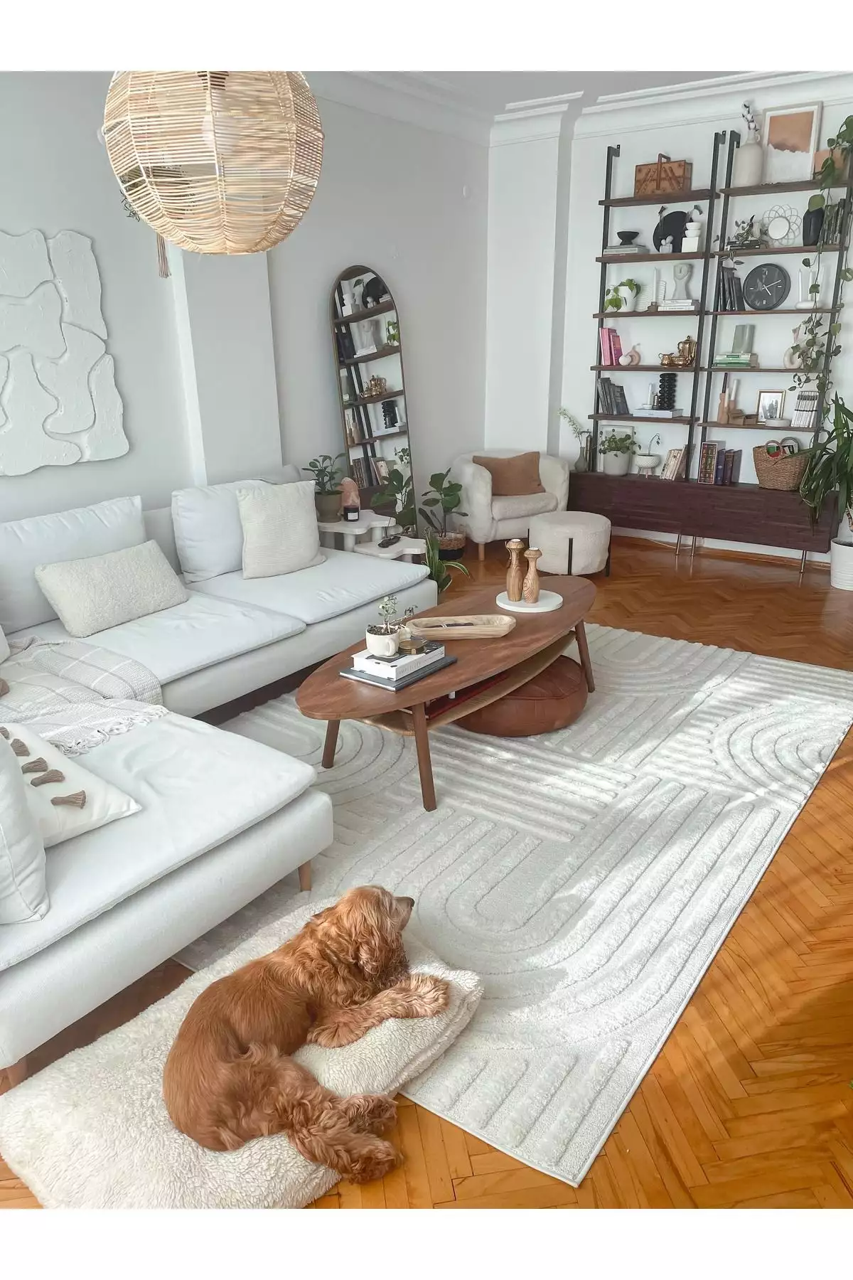 فرش کودکانه و اتاق نشیمن کوئینسی با طراحی نرم و پشمالو در رنگ کرم برند venucci home & living - 288488210