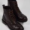 بوت مردانه قهوهای تونی بلک با طراحی راحت و مدل بنددار از چرم طبیعی برند Tonny Black - 776733633