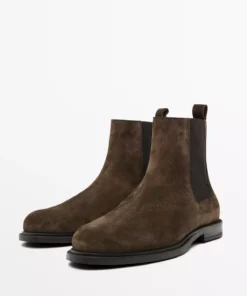 چکمه Chelsea از جیر ضخیم برند Massimo Dutti - 987963289