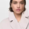 پالتوی پشمی دست ساز با کمربند برند MANGO - 977565046